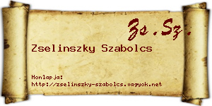 Zselinszky Szabolcs névjegykártya