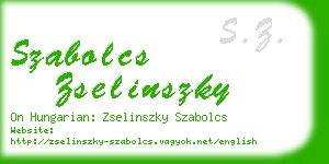 szabolcs zselinszky business card